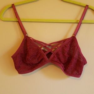 Maroon Lace Bralette